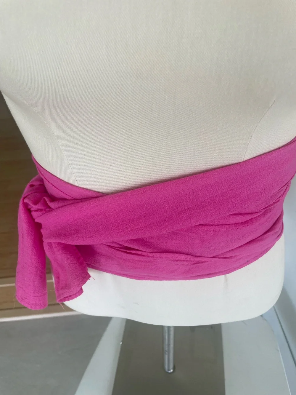 Hot Pink Cotton Sash/ Belt 7 X 102 inches Vintage 1980’s